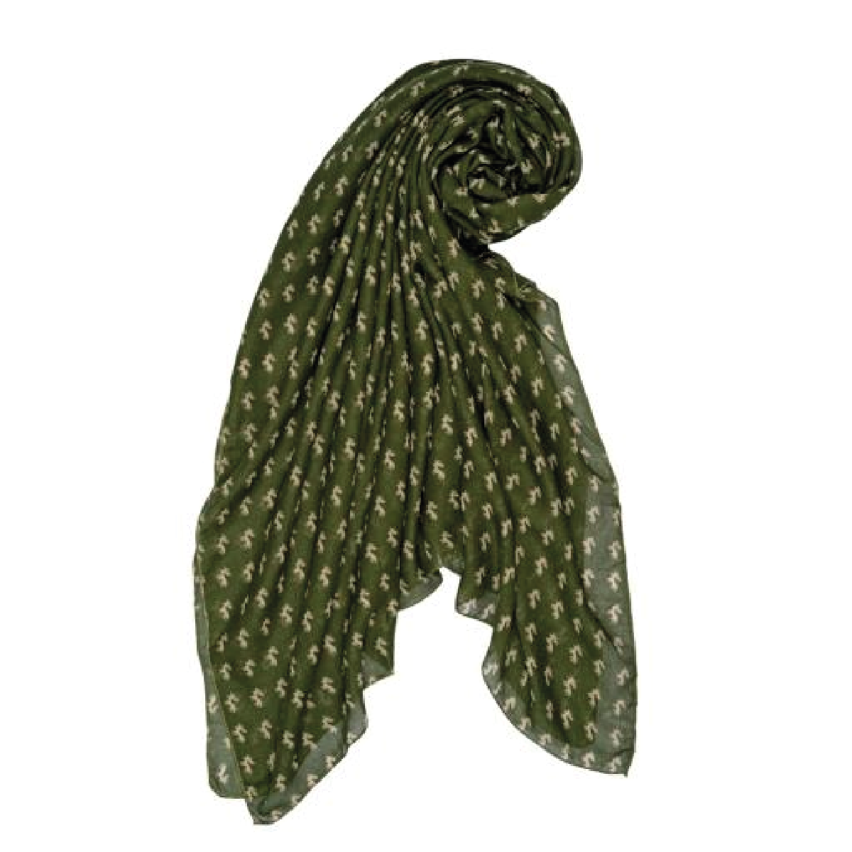 Scarf with buck - olive