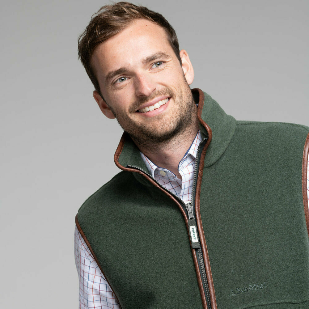 Oakham Fleece Gillet Cedar Green - Huntway